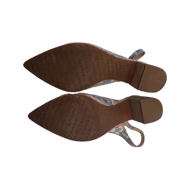 Tahari Revel Mosaic Slingback Leather Pointed Toe Block Heels Size 6 Women’s - Picture 9 of 9